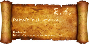 Rekvényi Aranka névjegykártya