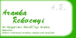 aranka rekvenyi business card